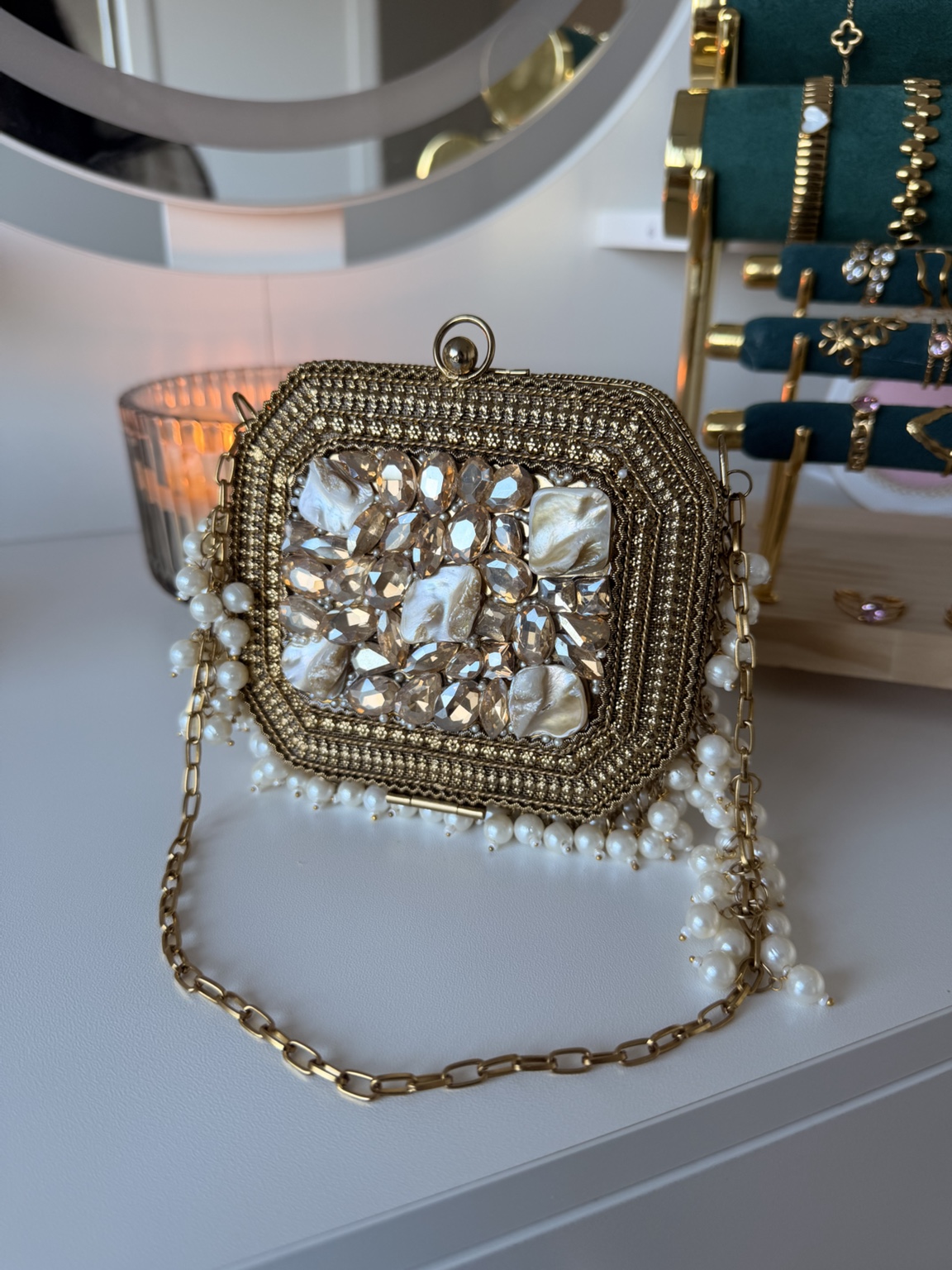 Champagne Mosaic Clutch