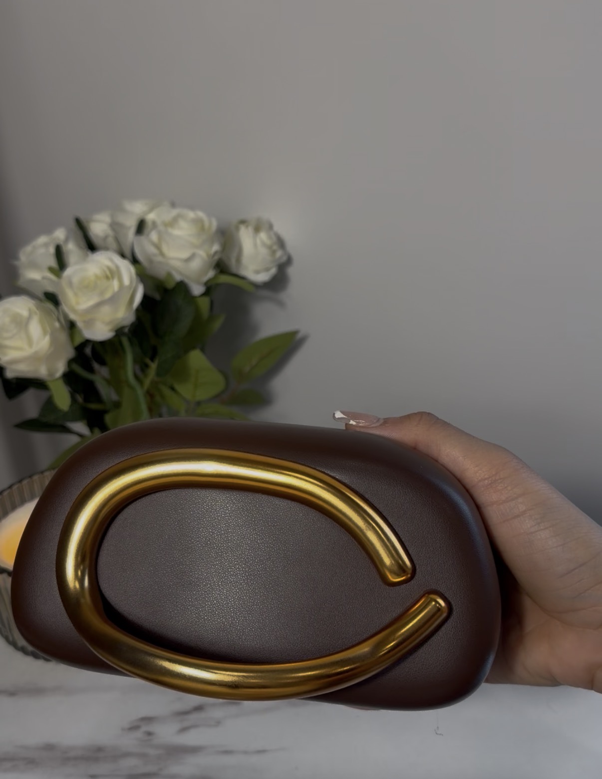 Coffee Oval Clutch