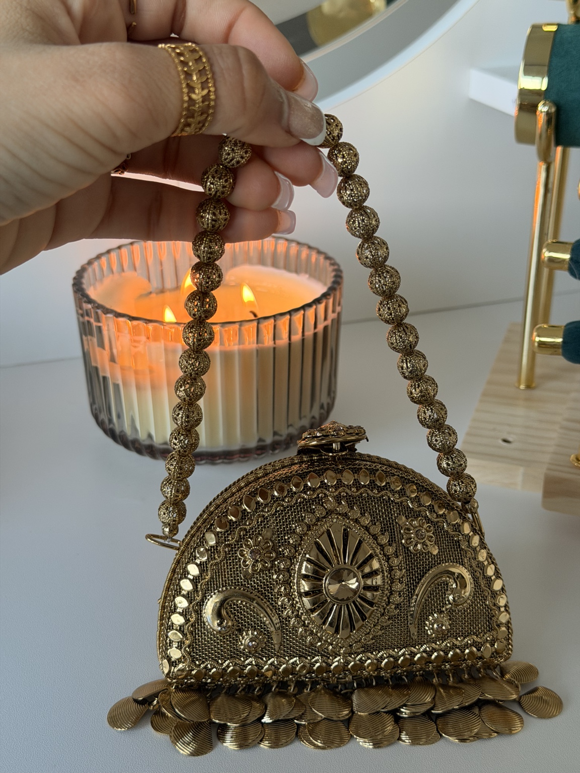 Golden Crescent Clutch