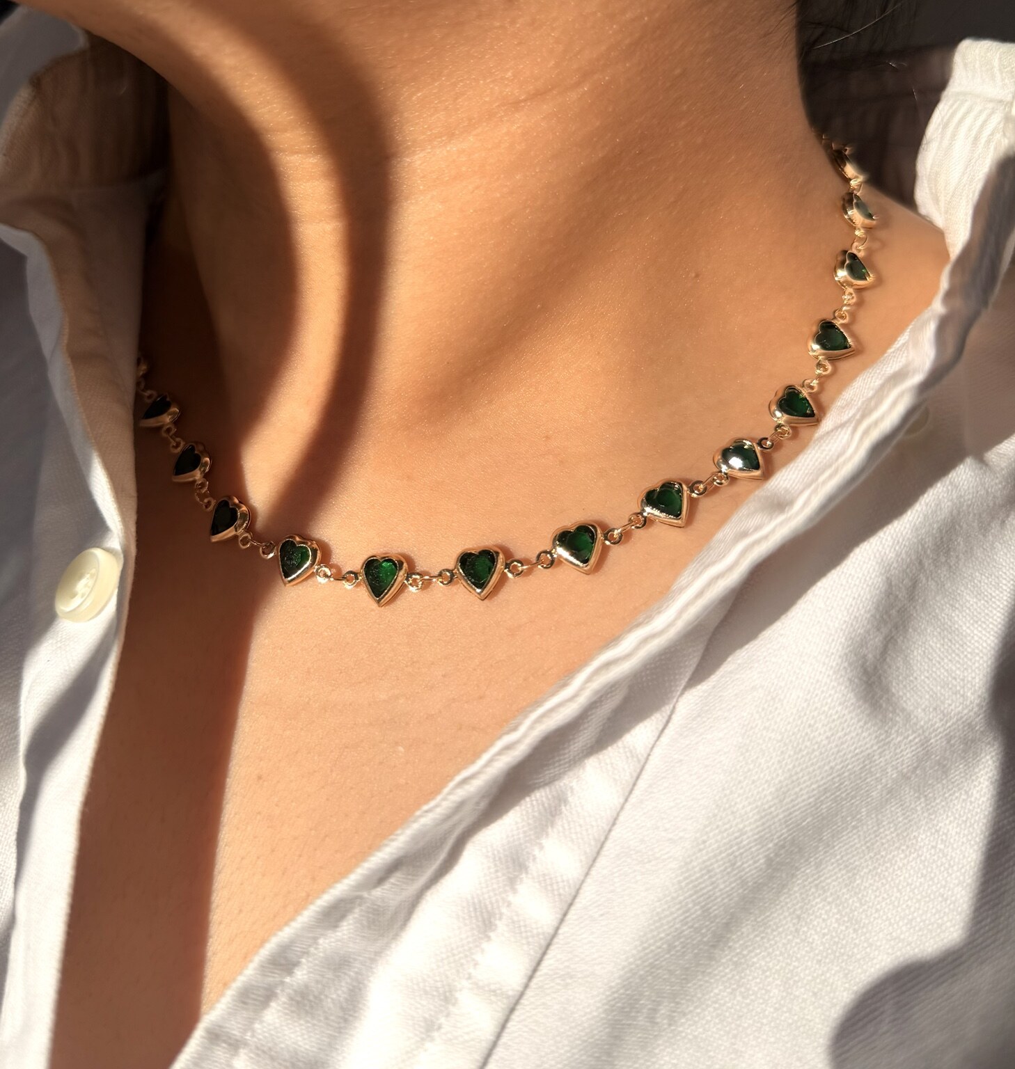 Bread & Bracelet emerald heart necklace