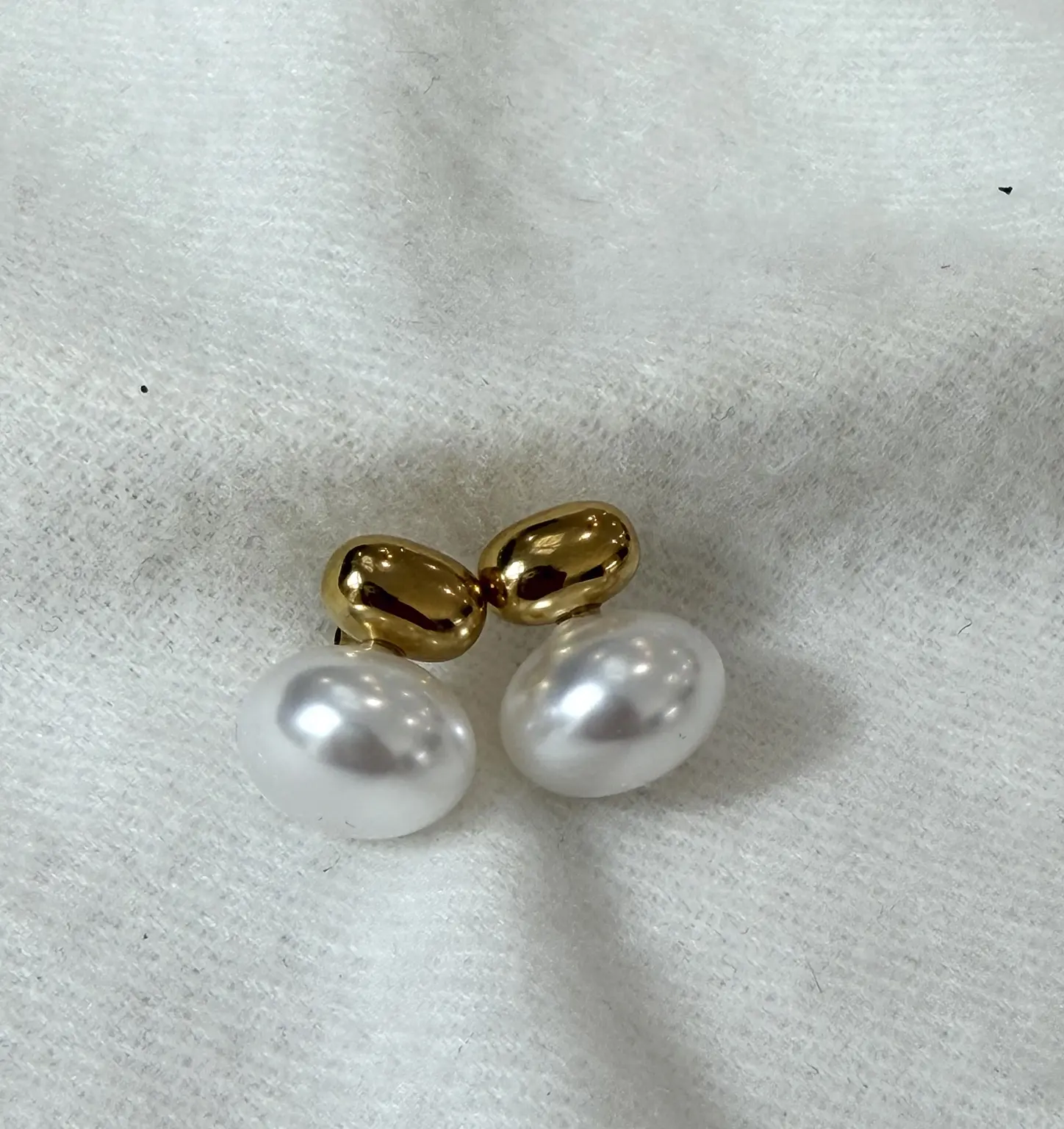 Bread & Bracelet gold-tone pearl-stud pair